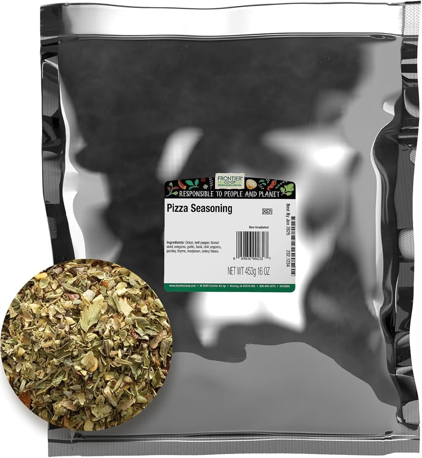 Frontier Co-op Pizza Seasoning, 1lb Bulk Bag - Natural Pizza Seasoning Spice Blend