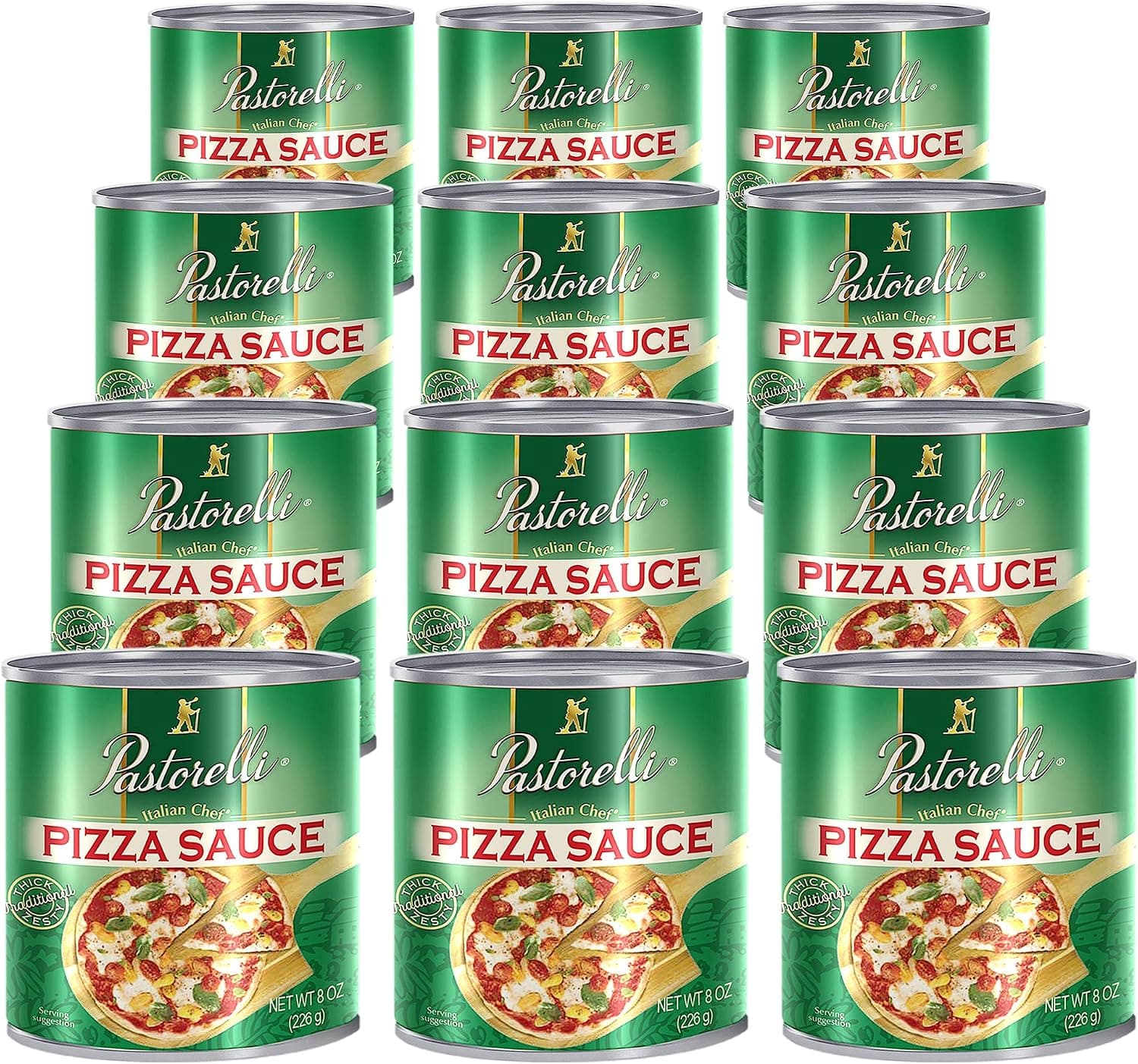 Pastorelli Pizza Sauce Italian Chef, Original, 8-Ounce (Pack of 12)