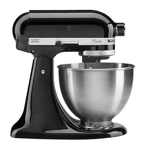 KitchenAid Classic Series 4.5 Quart Tilt-Head Stand Mixer K45SS, Onyx Black | 10 Speeds, Durable Metal construction, 59 Touchpoints for Thorough Mixing, Compatible with KitchenAid Attachments