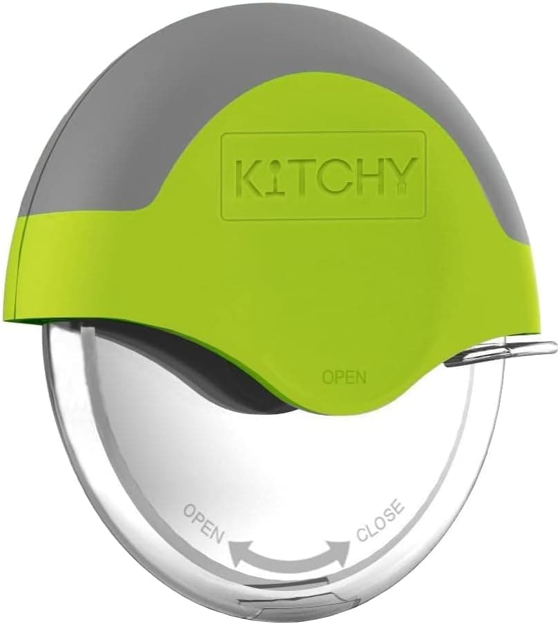 Kitchy Pizza Cutter Wheel, Heavy Duty Ergonomic Pizza Slicer with Easy Grip Non-Slip Handle and Blade Cover