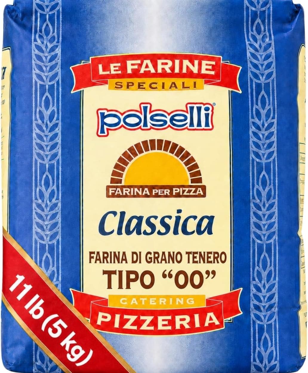 Polselli Classica, Tipo "00" Double Zero Flour Extra Fine, 11 lbs (5 kg), Neapolitan Italian Pizza Flour