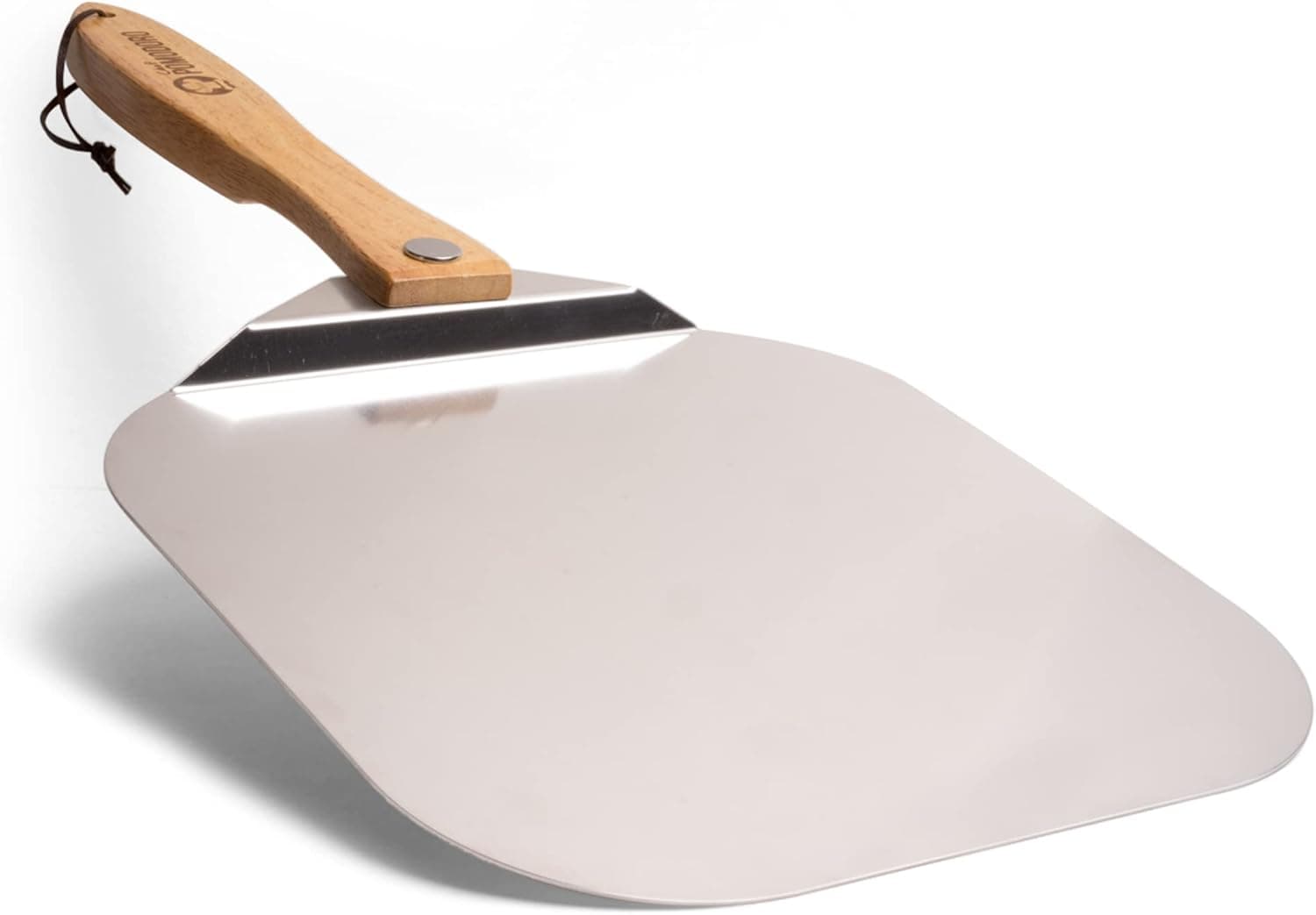 Chef Pomodoro Aluminum Metal Pizza Peel with Foldable Wood Handle for Easy Storage, 12 inch