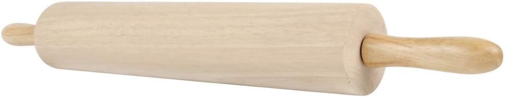 15-Inch Wooden Rolling Pin, Hardwood Dough Roller With Smooth Rollers for Baking Bread, Pastry, Cookies, Pizza, Pie and Fondant