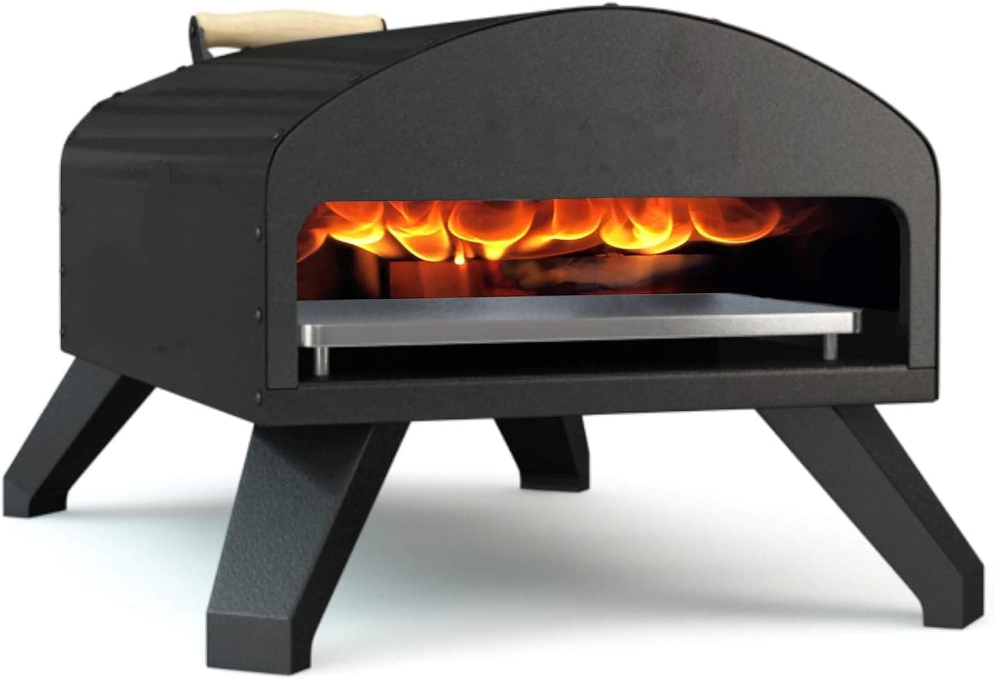 Bertello Outdoor Pizza Oven Black - Wood Fire Portable Brick Oven, As Seen on Shark Tank