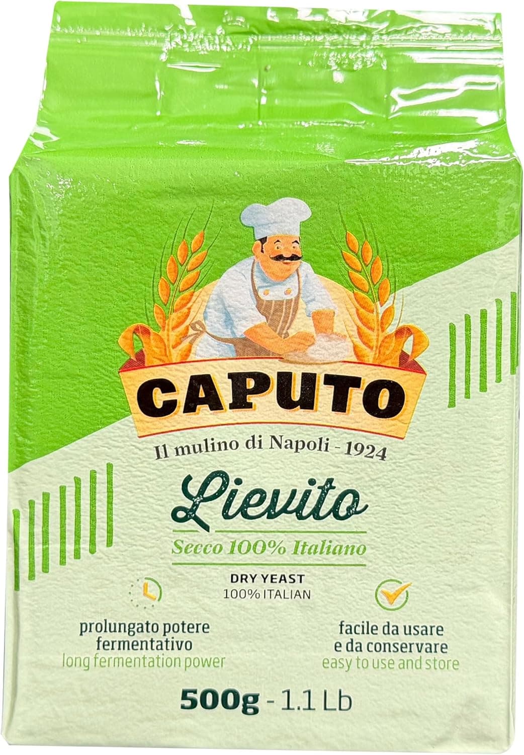 Antimo Caputo Lievito Active Dry Yeast 1.1 LB Pack - Made in Italy, Perfect with 00 Flour for Bread, Pizza, and Pastries