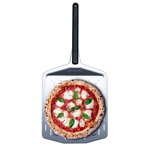 ooni 14” Perforated Pizza Peel - Long Handle Perforated Aluminium Pizza Paddle - Lightweight Pizza Turning Peel Outdoor Pizza Oven Accessories