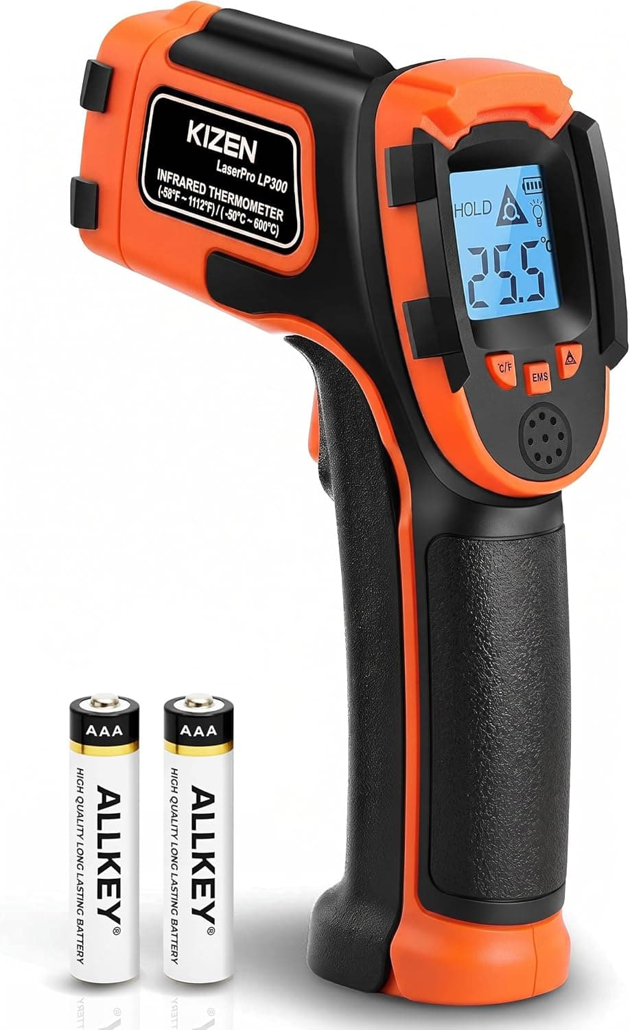 Kizen Infrared Temperature Gun - Handheld Surface Infrared Thermometer for Griddle, Grill, Pizza Oven, -58F to 1112F