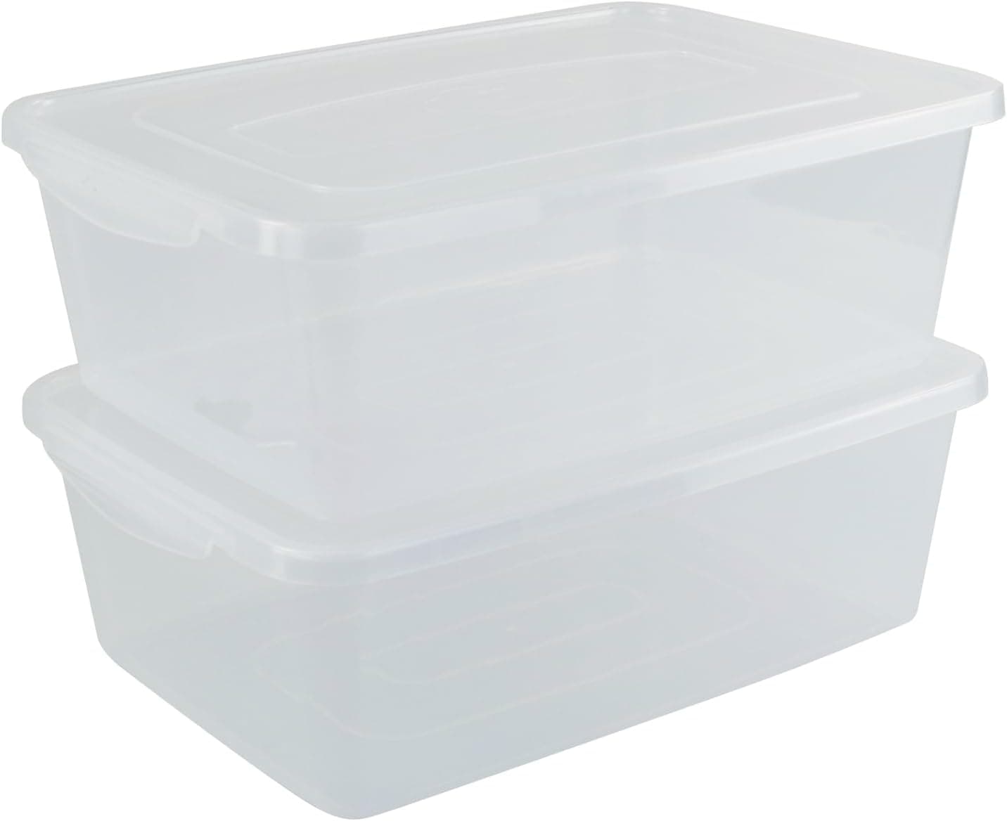 Vababa 2-Pack 16 L Pizza Dough Proofing Box with Lid, Clear Food Pizza Storage Container
