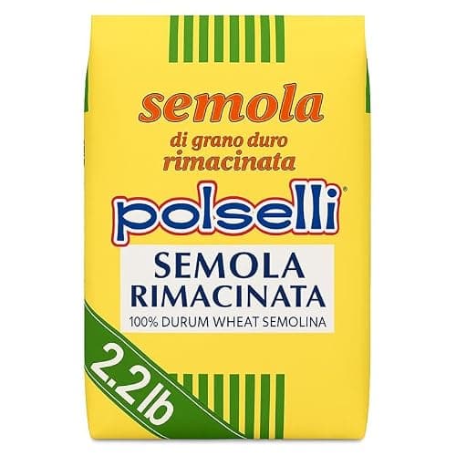 POLSELLI Semola Flour, Semolina Rimacinata Di Grano Duro, 1 kg (2.2 lbs)