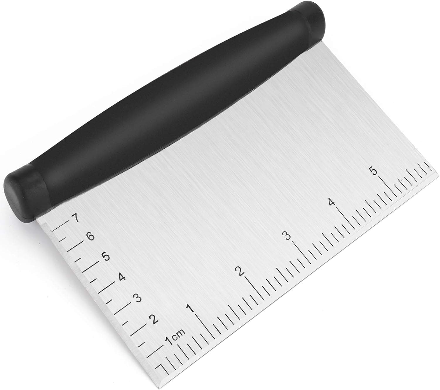 UUBAAR Bench Scraper & Chopper - 6 Inch Stainless Steel Dough Cutter with Contoured Grip, Multi-Purpose Kitchen Tool