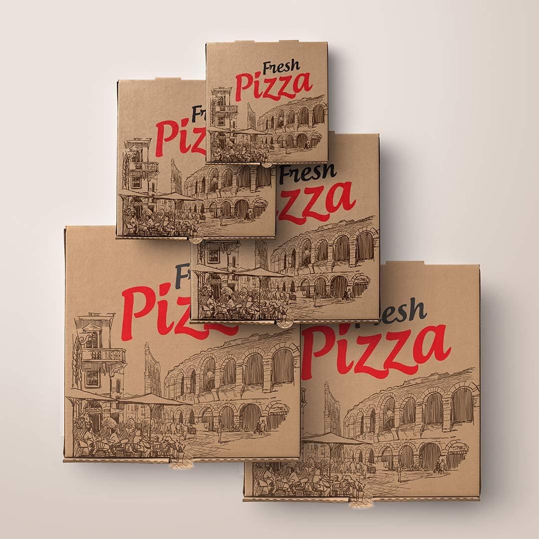 G.C.C. CONVERTING CORPORATION 12" x 12" Square Pizza Boxes - Brown Thick Cardboard Corrugated Paperboard Pizza Boxes, Protective Pizza Delivery Containers (Pack of 50)