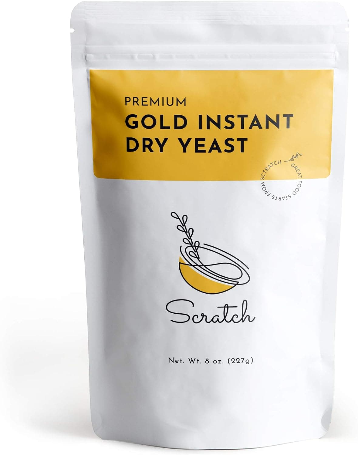 Scratch Gold Yeast - Instant Dry Yeast for a Rapid Rise - Perfect for Making Bread, Bread Machines, Pizza Dough, Crusts & More (Gold 8oz)