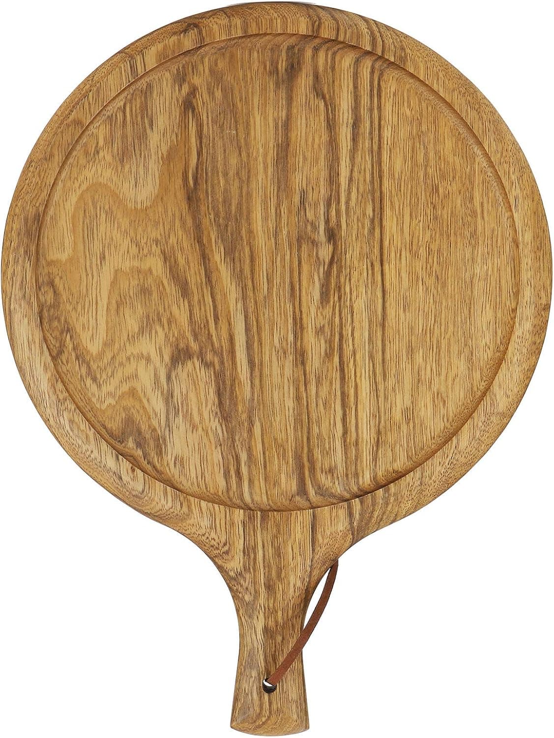 Pizza Board Cutting Board with Handle, Round Wood Pizza Peel Pizza Plate Serving Tray for Restaurant and Home Use