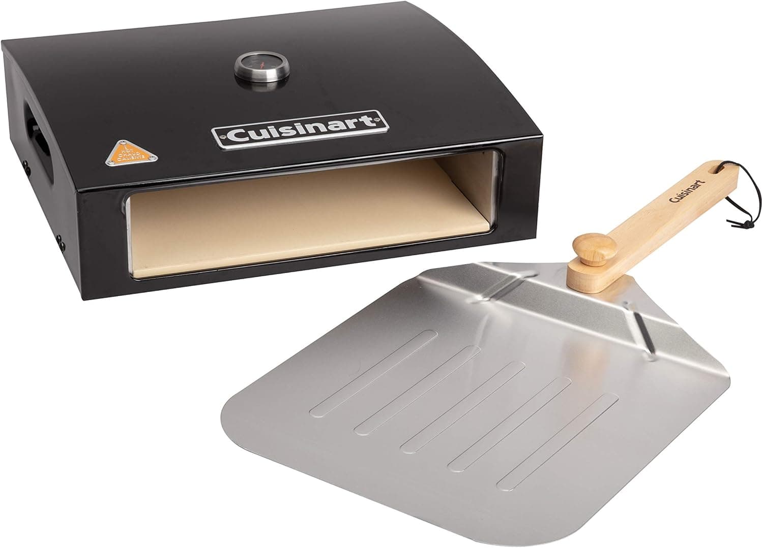 Cuisinart Grill Top Pizza Oven Kit, Portable Make Your Own Pie Set with Pizza Peel and Cordierite Stone