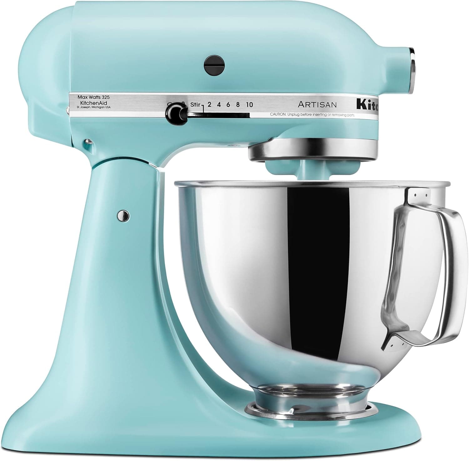 KitchenAid Artisan 5-Qt Tilt Head Stand Mixer KSM150PS with Pouring Shield, 10 Speed Settings, Mineral Water