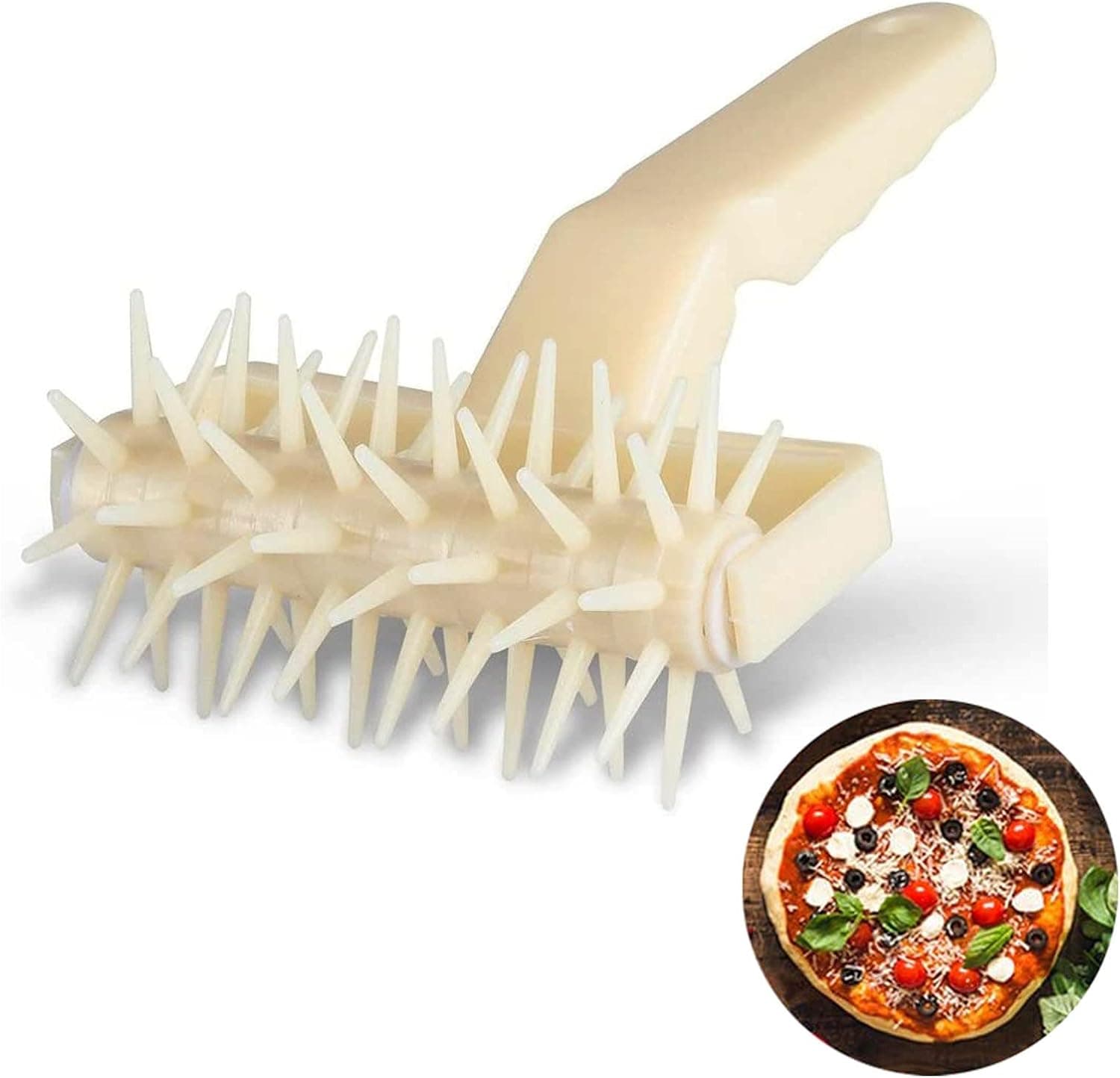 Hsxxf Silicone Pizza Pie Pastry Dough Docker Roller Baking Tool for Pizza Crust or Pastry Dough