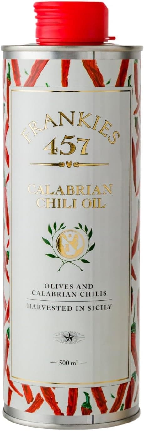 Frankies 457 Spicy Calabrian Chili Oil - Premium Extra Virgin Olive Oil and Italian Chilis, 16.9oz (500 ML)