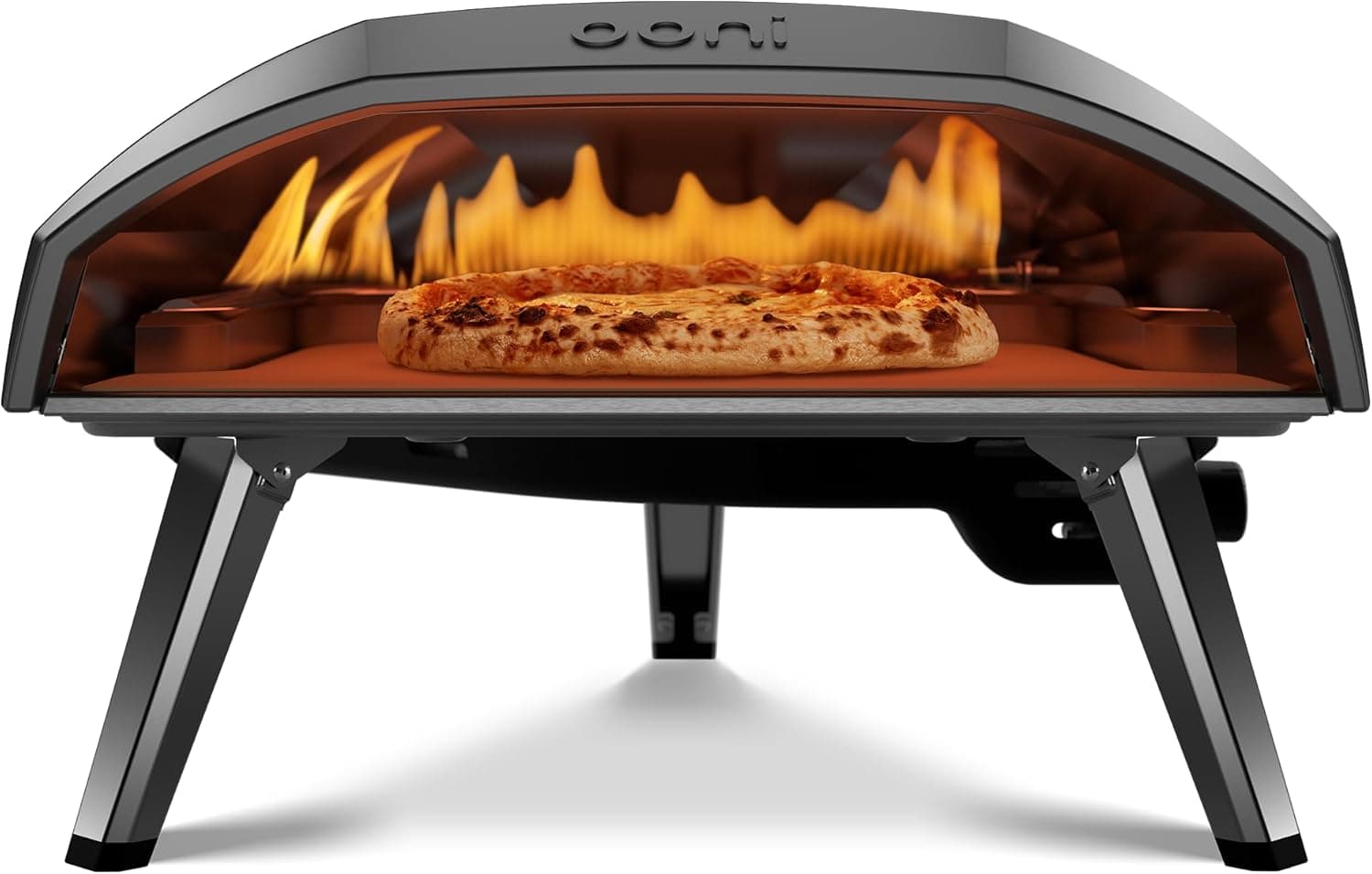 Ooni Koda 16 Natural Gas Pizza Oven - 16" Gas Powered Outdoor Oven with 28 mBar Regulator and Gas Hose - Foundry Black