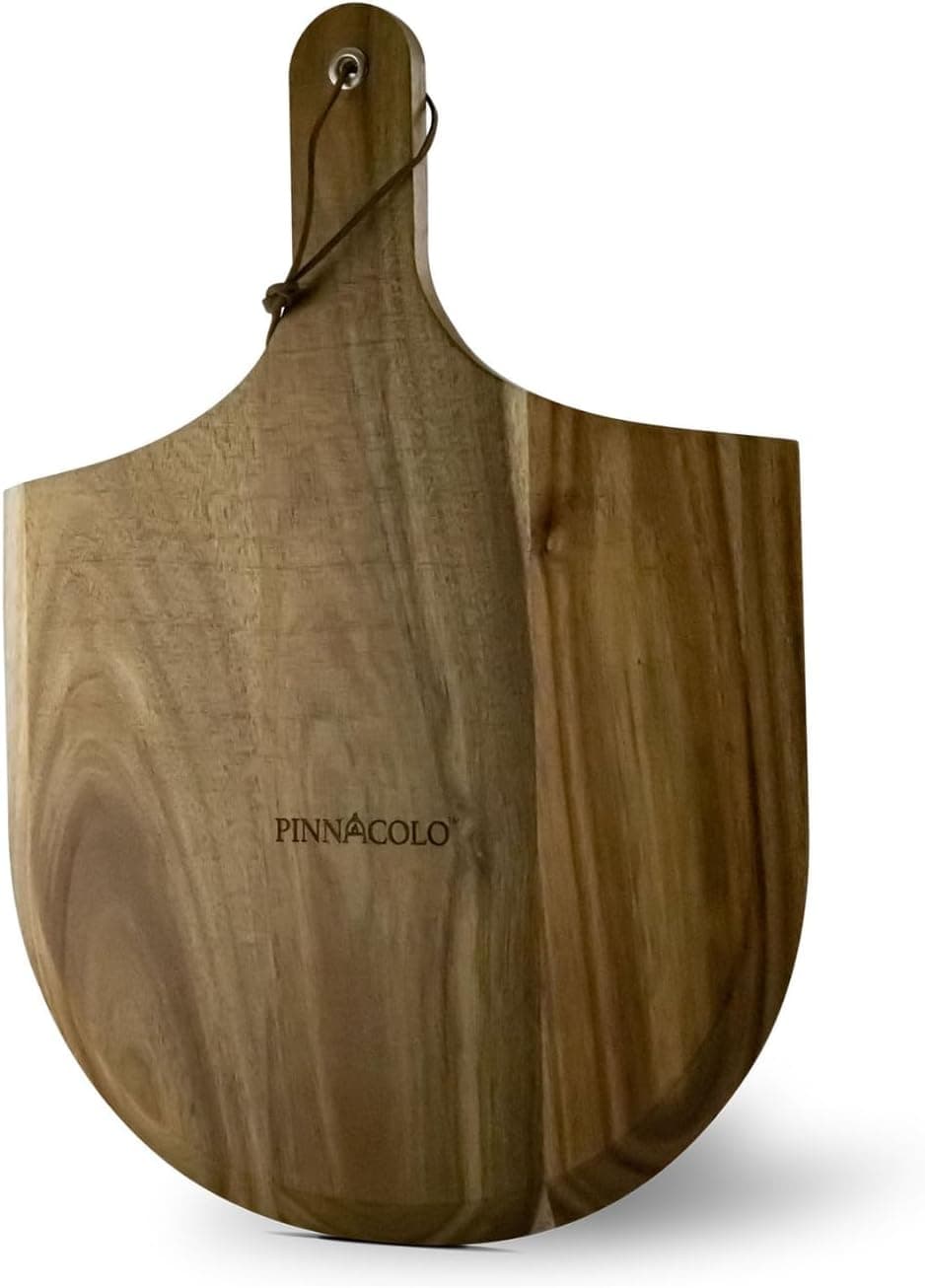 Pinnacolo 12 Inch Acacia Wooden Pizza Peel - Lightweight and Sturdy, Natural Wood Grain
