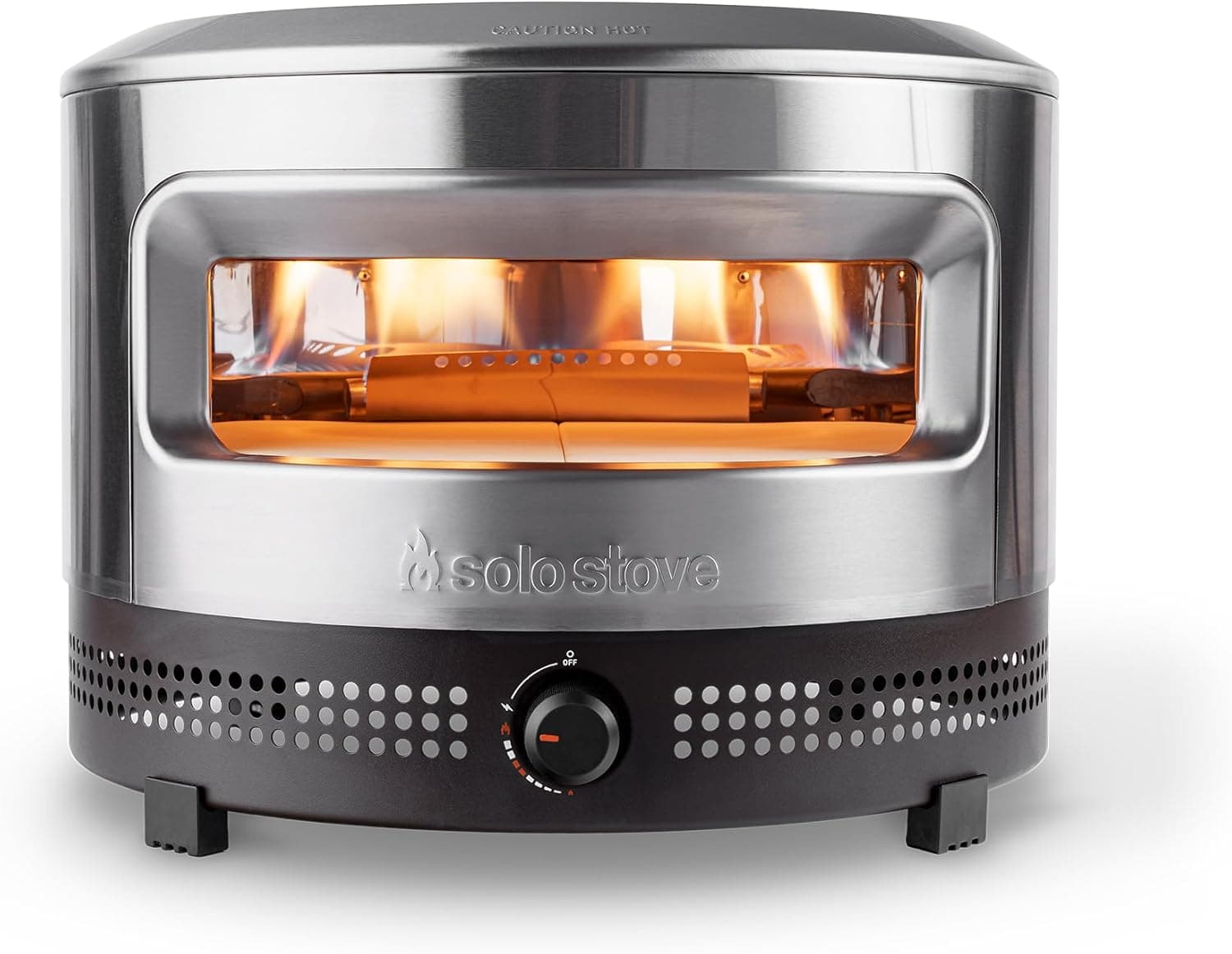 Solo Stove Pi Prime Pizza Oven Outdoor - Gas, Propane - Portable Pizza Oven with Cordierite Stone, Demi-Dome Design, Stainless Steel