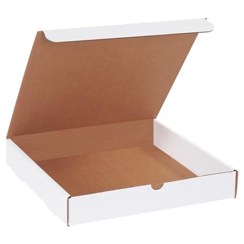 BOX USA Medium Pizza Boxes 12 Inch - 12"L x 12"W x 2"H, White (50-Pack) Extra Strong Quick Assembly Cardboard Boxes for Pizza, Pizza Party Supplies, Heavy Duty Food Storage Takeout Container