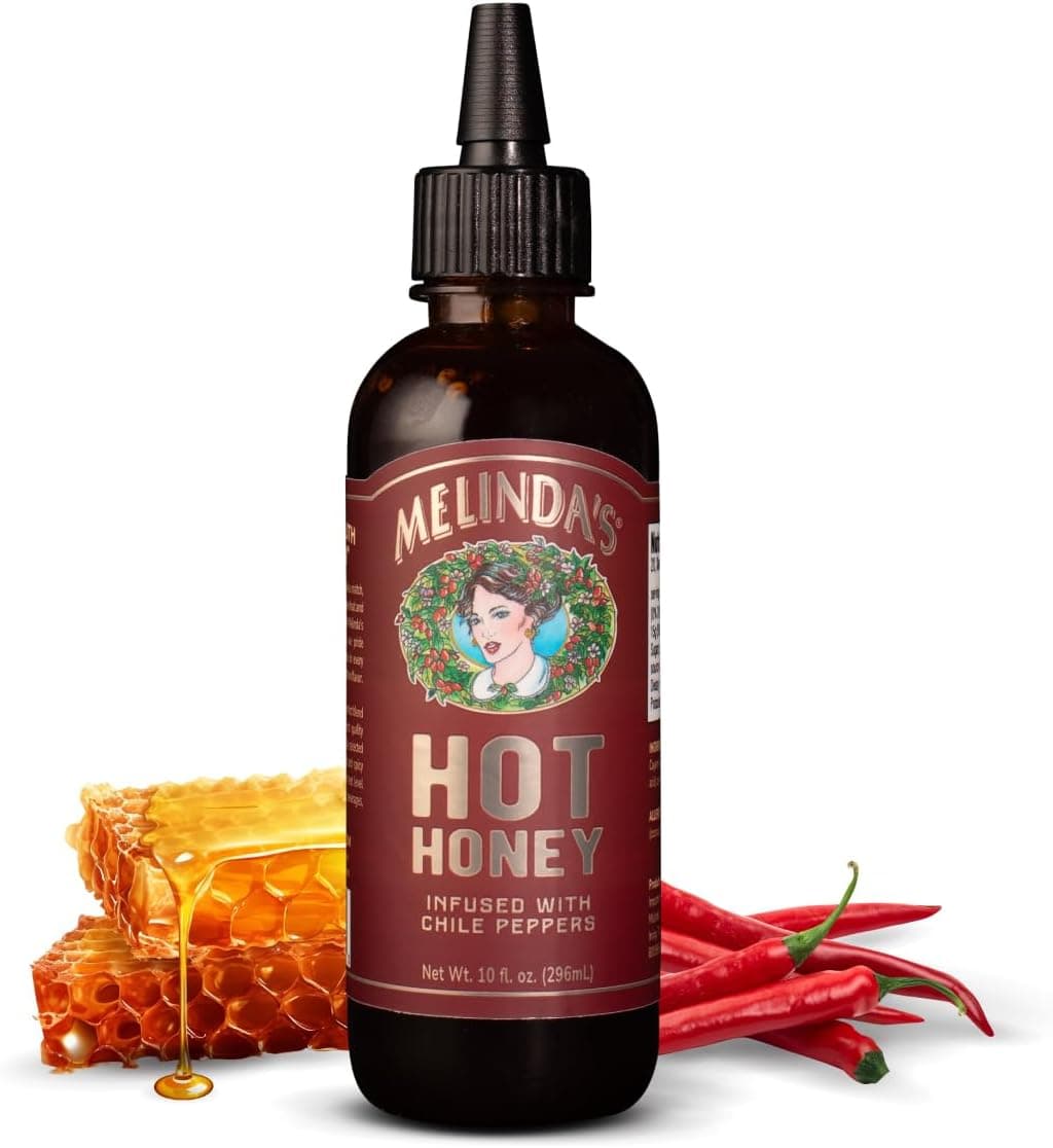Melinda's Hot Honey - 10 oz - Spicy Honey Sauce Made with Fresh Peppers for Dipping, Drizzling