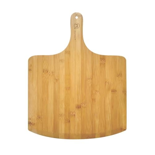 Outset Pizza Peel, Extra Large Bamboo Pizza Paddle, 18" x 14", Tan | Large Wood Pizza Peel | Holds Pizzas Up to 11" x 14" | Eco Friendly Bamboo | Easily Slides Under Pizza | Entertain in Style