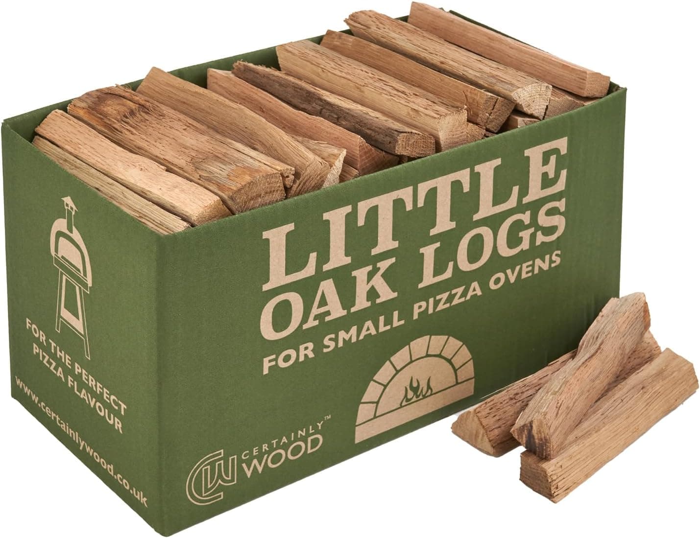 Certainly Wood Oak Pizza Sticks - Kiln Dried Kindling Wood for Small & Mini Pizza Oven