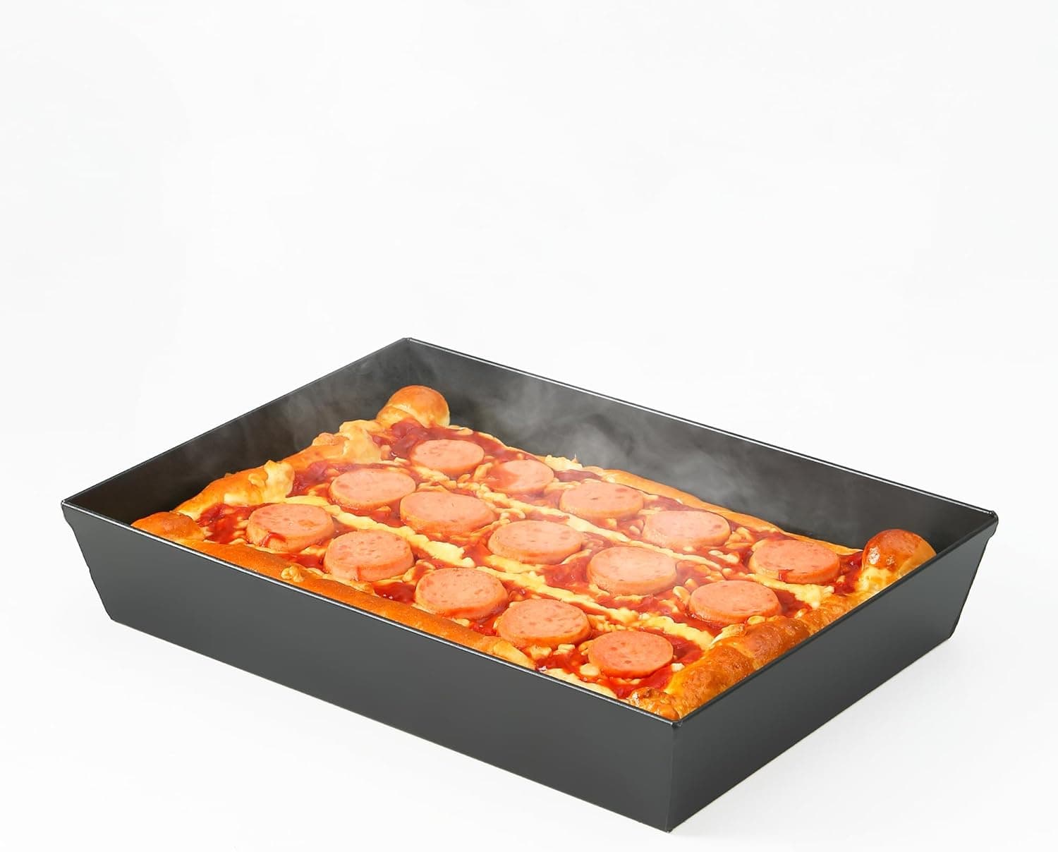 Blue Steel Detroit Pizza Pan 14x10, Non-Stick & BPA Free, Heat-Resistant Up to 500F, Pre-Seasoned Carbon Steel Deep Dish Pan