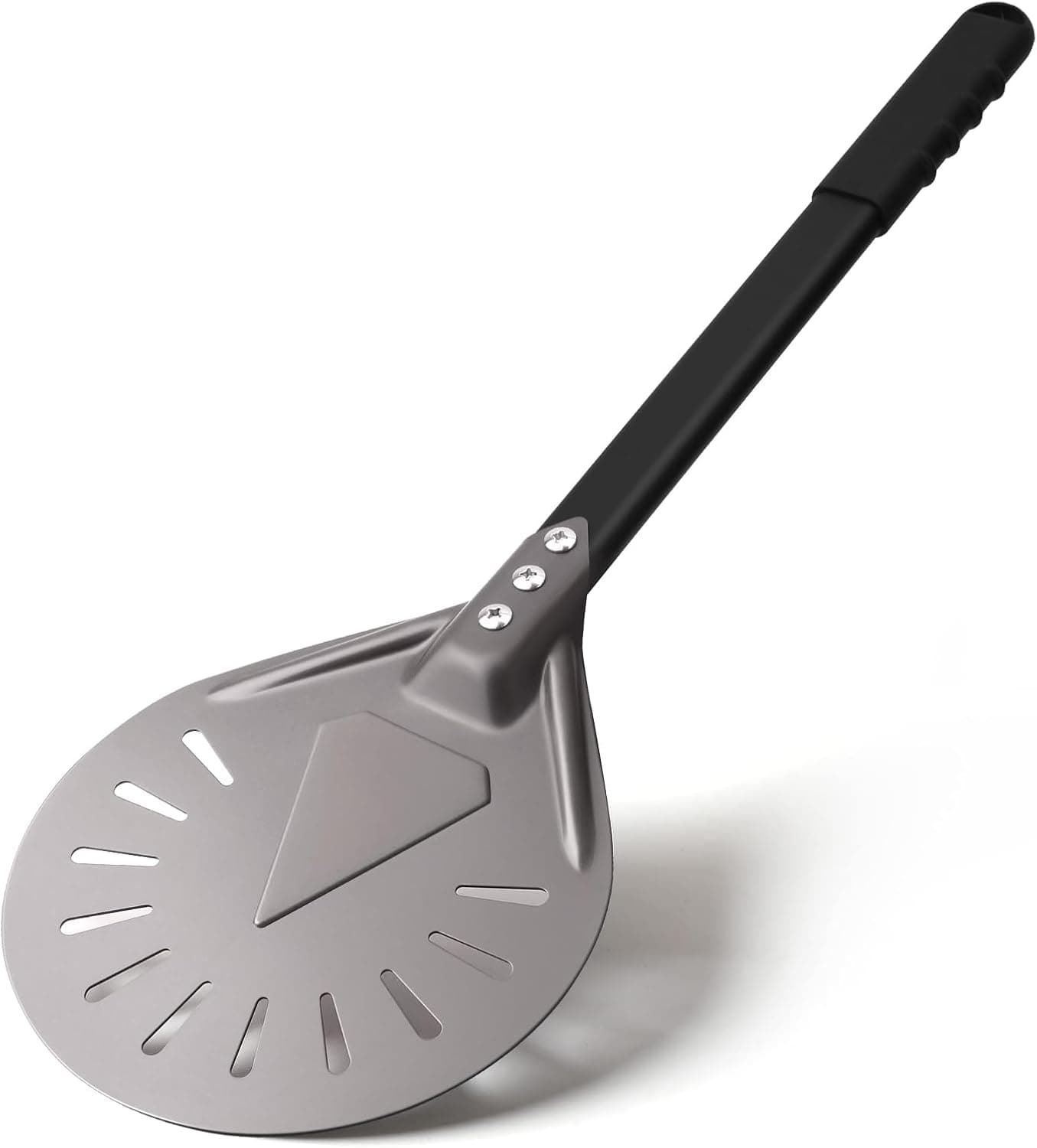 Newmeto Pizza Turning Peel 7 Inch Round Aluminum Perforated Pizza Peel Turner with Metal Handle