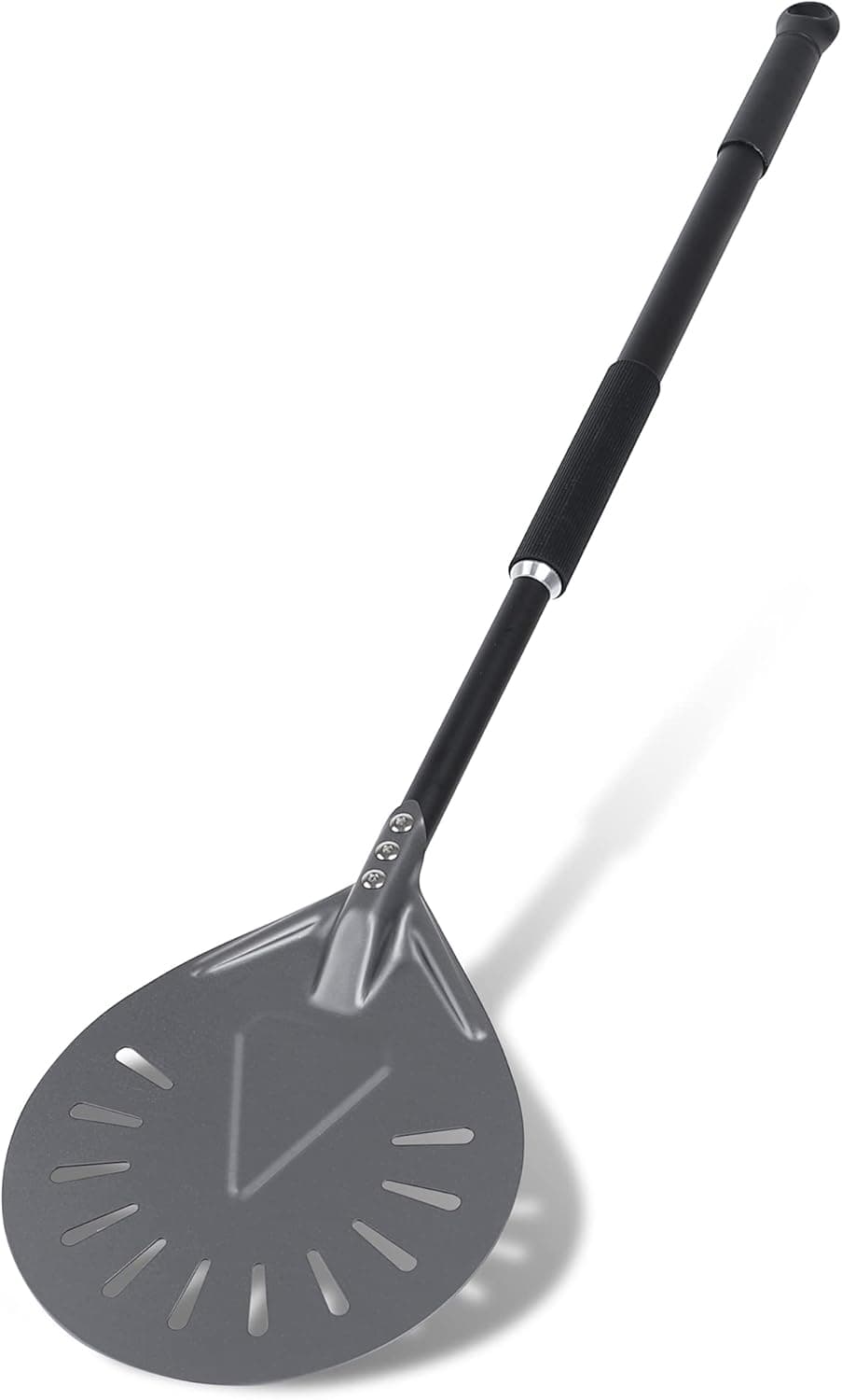 Pizza Turning Peel - 7 Inch Aluminum Perforated Pizza Turner with 31 Inch Long Handle, Lightweight
