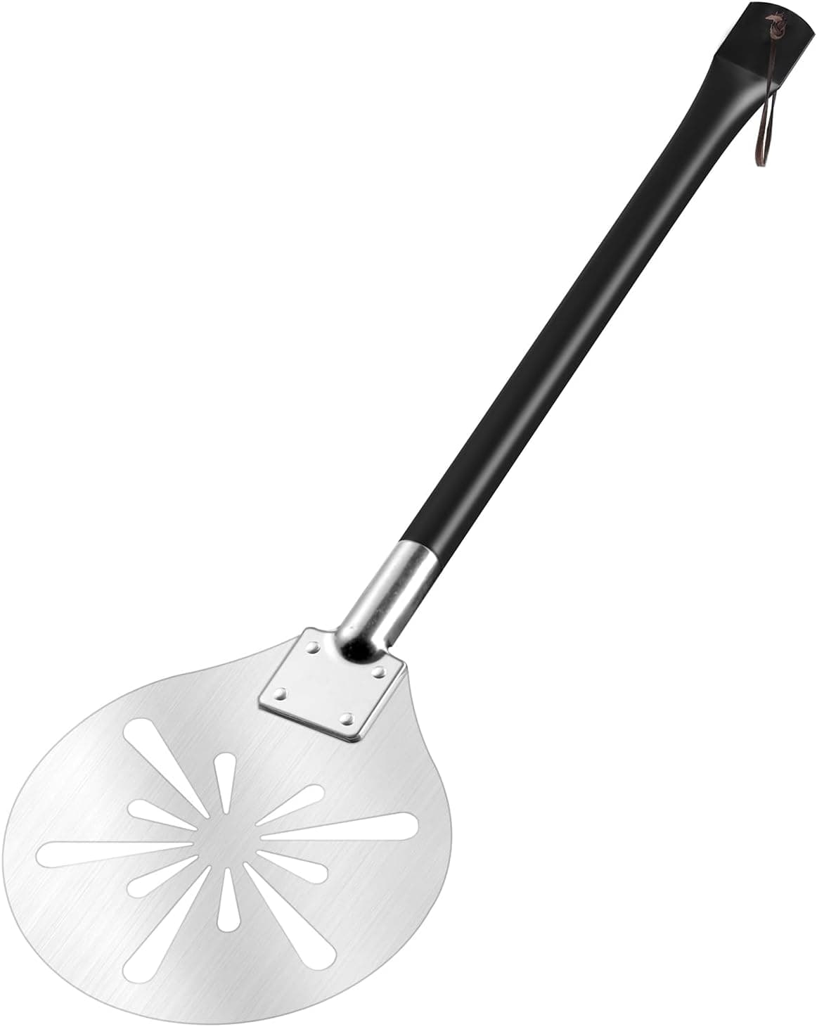 Leonyo 7 Inch Perforated Pizza Turning Peel, Stainless Steel Round Pizza Peel Spatula Paddle