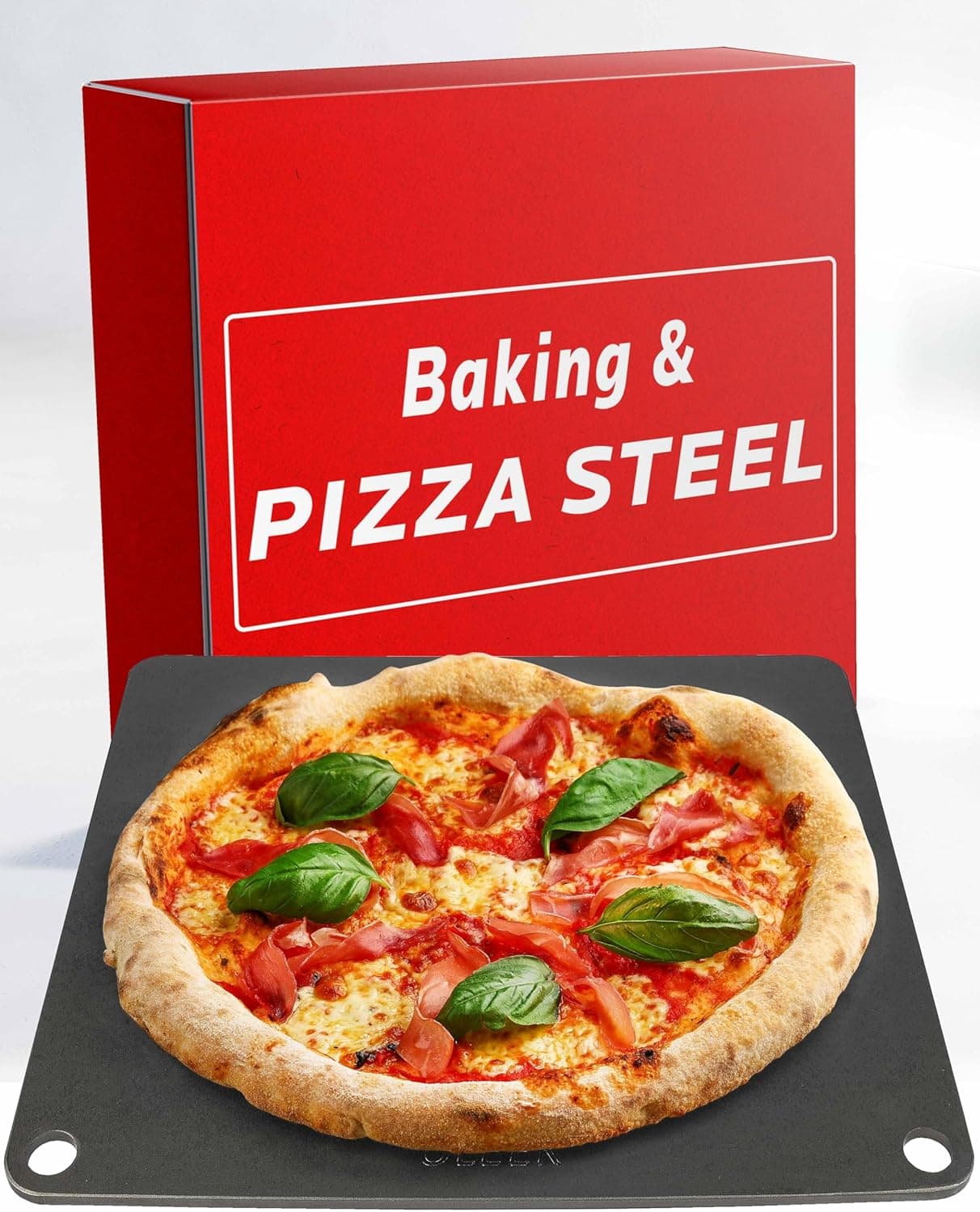 OLEEK Pizza Steel Sheets for Oven - Metal Baking Steel Sheet 16 x 13.4 Inches - Steel Pizza Stone for Oven