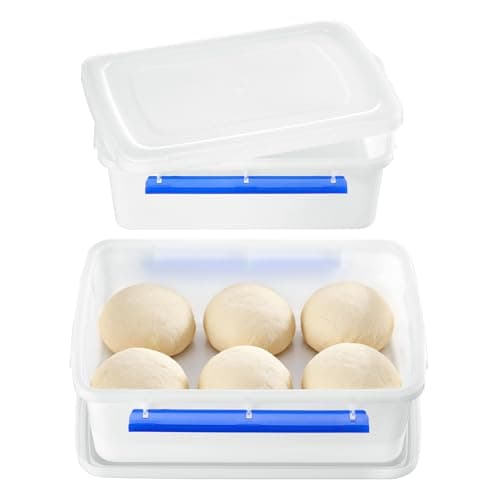 Vtopmart 2 Pcs Pizza Dough Proofing Box with Lids and Latches for 4-6 Balls